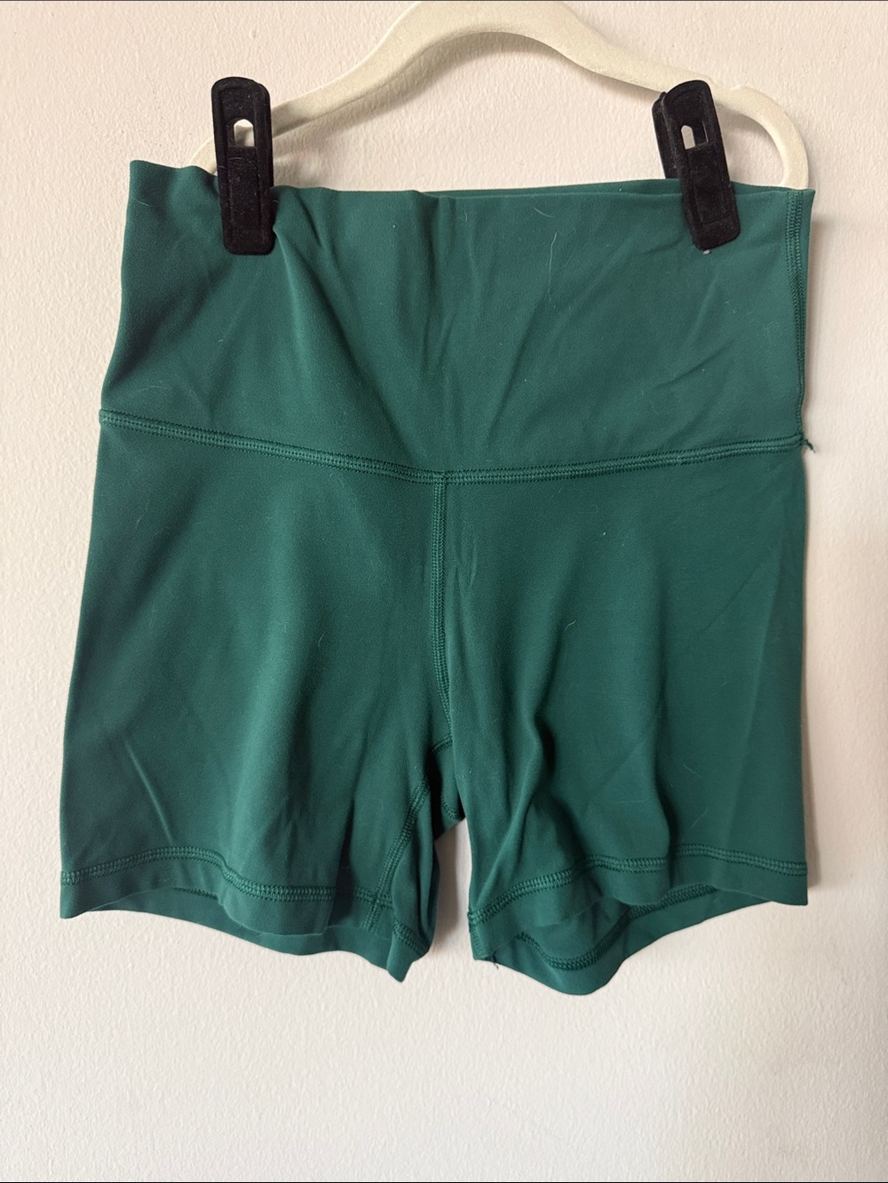 Aritzia Forest Green High-Waist Athletic Bike Shorts